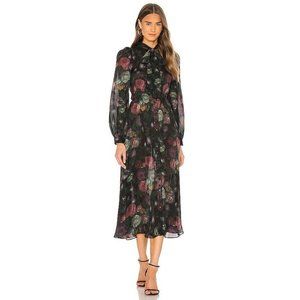NWOT Selkie The Bowtie Duster English Rose Black Floral Dress XS